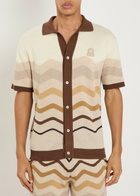 Sandbanks Gradient Pattern Knit Cotton Shirt Beige