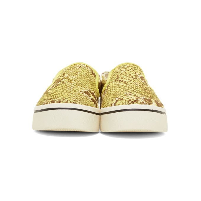 R13 Yellow Python Slip On Sneakers R13