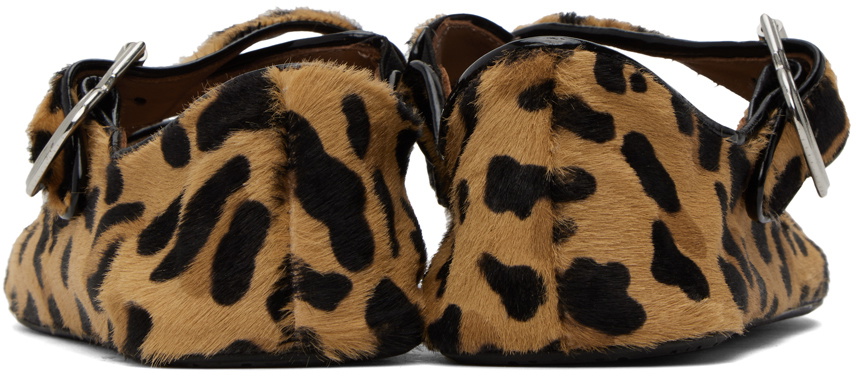 ALAÏA, Crisscross Strap Leopard Print Leather Ballerina Flats, Women