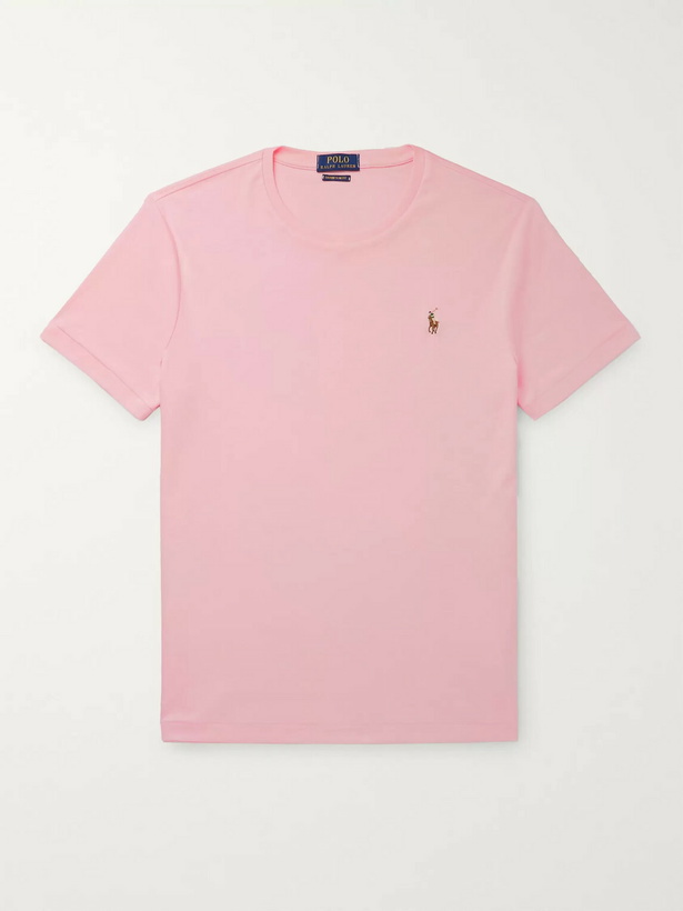 Photo: Polo Ralph Lauren - Slim-Fit Pima Cotton-Jersey T-Shirt - Pink
