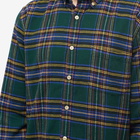 Portuguese Flannel Men's Billiard Room Button Down Tartan Shirt in Green/Blue/Yellow