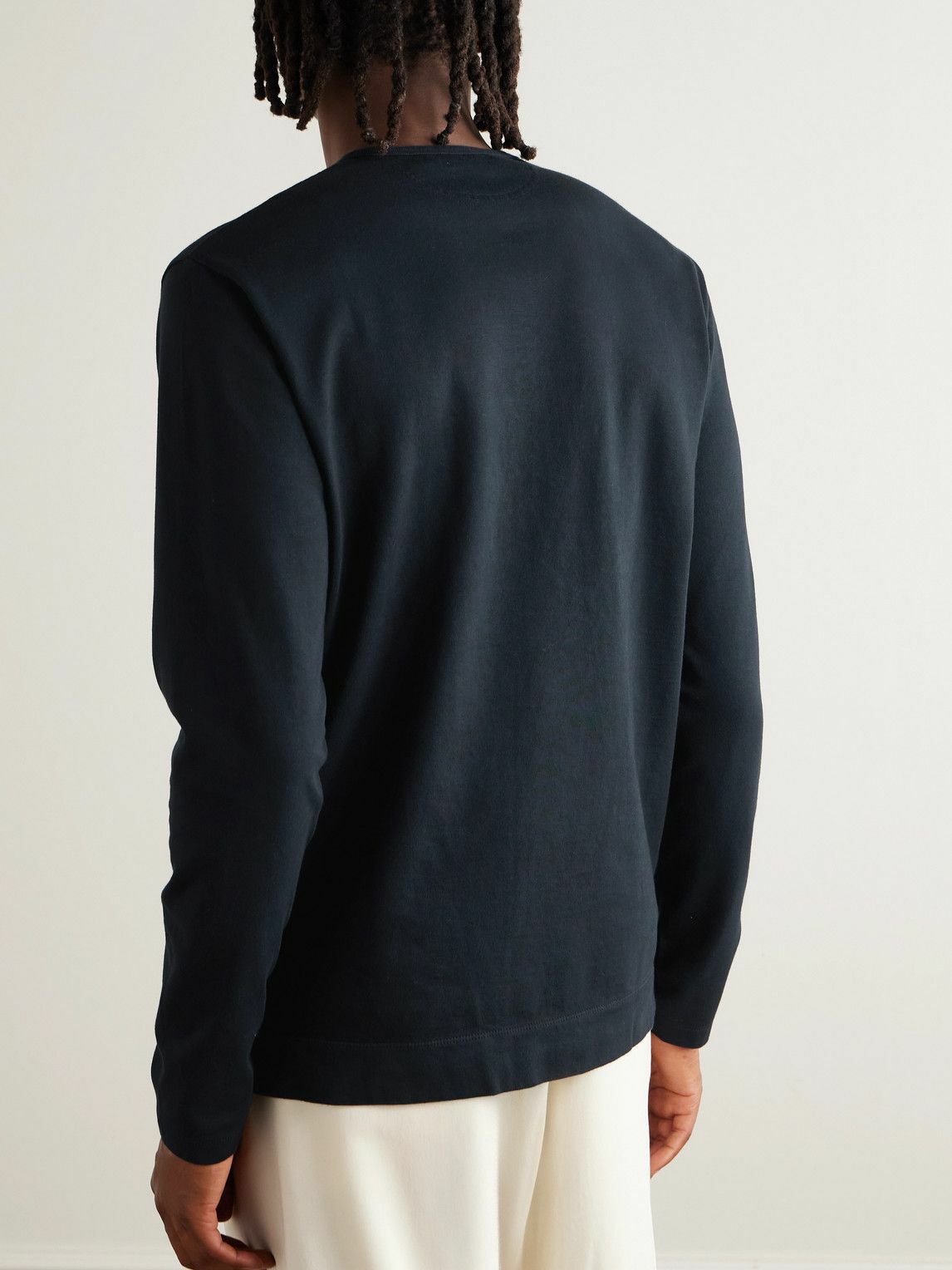 Massimo Alba - Manchester Cotton-Jersey Henley T-Shirt - Blue