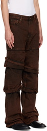 Y/Project Brown Multi Cuff Jeans