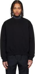 Jil Sander Black Cotton Terry Crew-Neck Sweatshirt