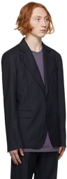 Acne Studios Navy Wool Pinstripe Blazer