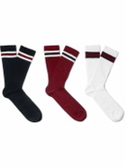 SCHIESSER - Three-Pack Bjorn Striped Cotton-Blend Socks - Multi