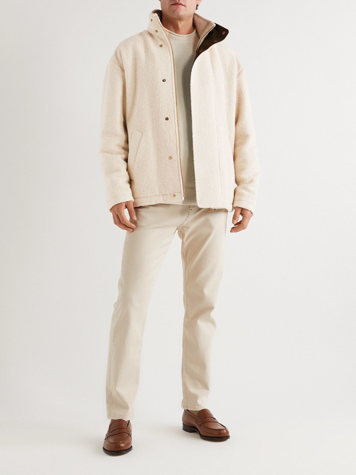 Agnona - Alpaca-Blend Fleece Blouson Jacket - Neutrals Agnona