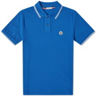 Moncler Men's Classic Logo Polo Shirt in Mid Blue