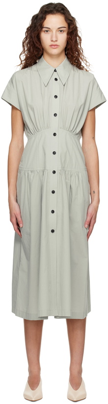 Photo: LOW CLASSIC Green Gathered Midi Dress
