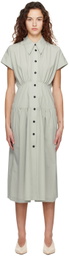 LOW CLASSIC Green Gathered Midi Dress