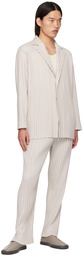 HOMME PLISSÉ ISSEY MIYAKE Beige Box Pleats Ensemble Blazer