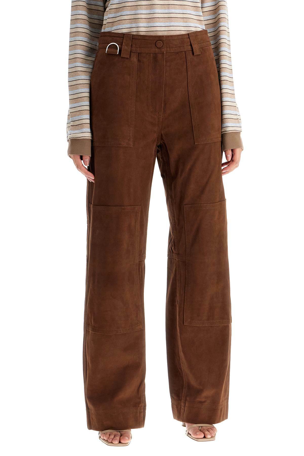 SAKS POTTS suede leather workwear pants Brown
