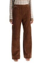 SAKS POTTS suede leather workwear pants Brown