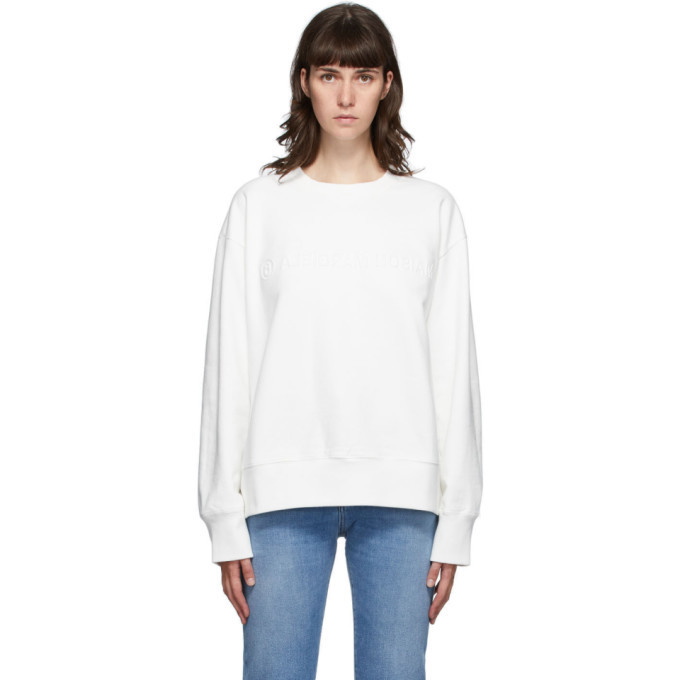 Photo: MM6 Maison Margiela Off-White Embroidered Logo Sweatshirt