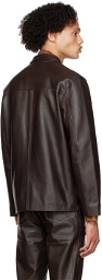 CMMN SWDN Brown Donny Leather Jacket