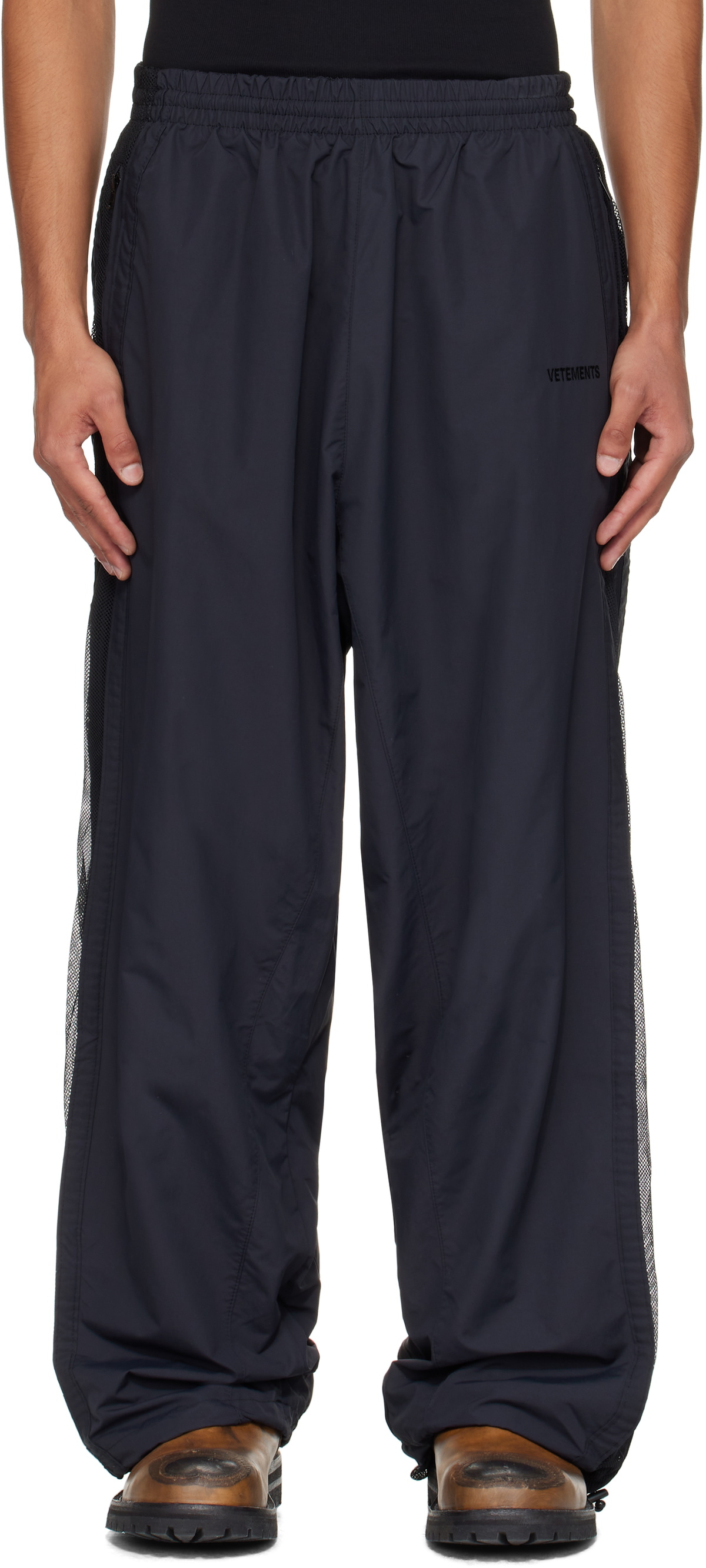 Vetements Navy Reebok Edition Reworked Biker Track Pants Vetements