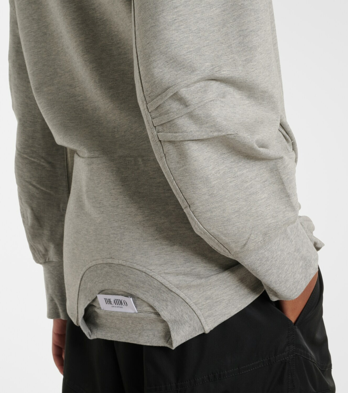 The Attico Oversized draped cotton-blend sweatshirt