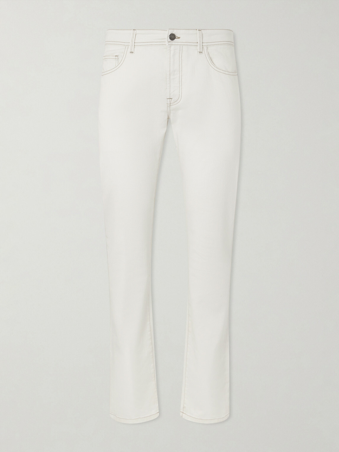 Canali - Slim-Fit Straight-Leg Jeans - White