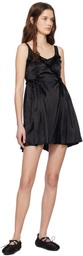 Simone Rocha Black Negligee Satin Patchwork Ballet Minidress