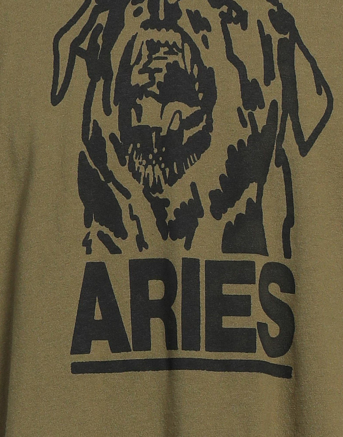 Aries Mens T-shirt Military in Green
