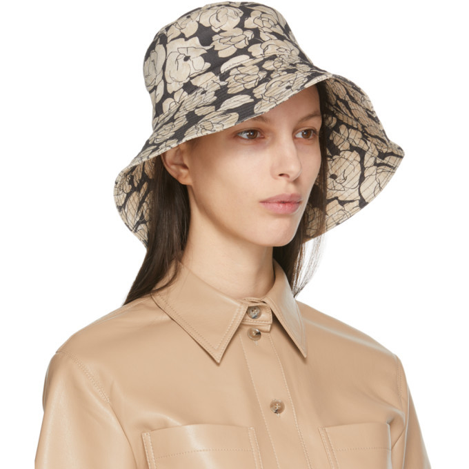 Nanushka Beige Floral Serge Hat Nanushka