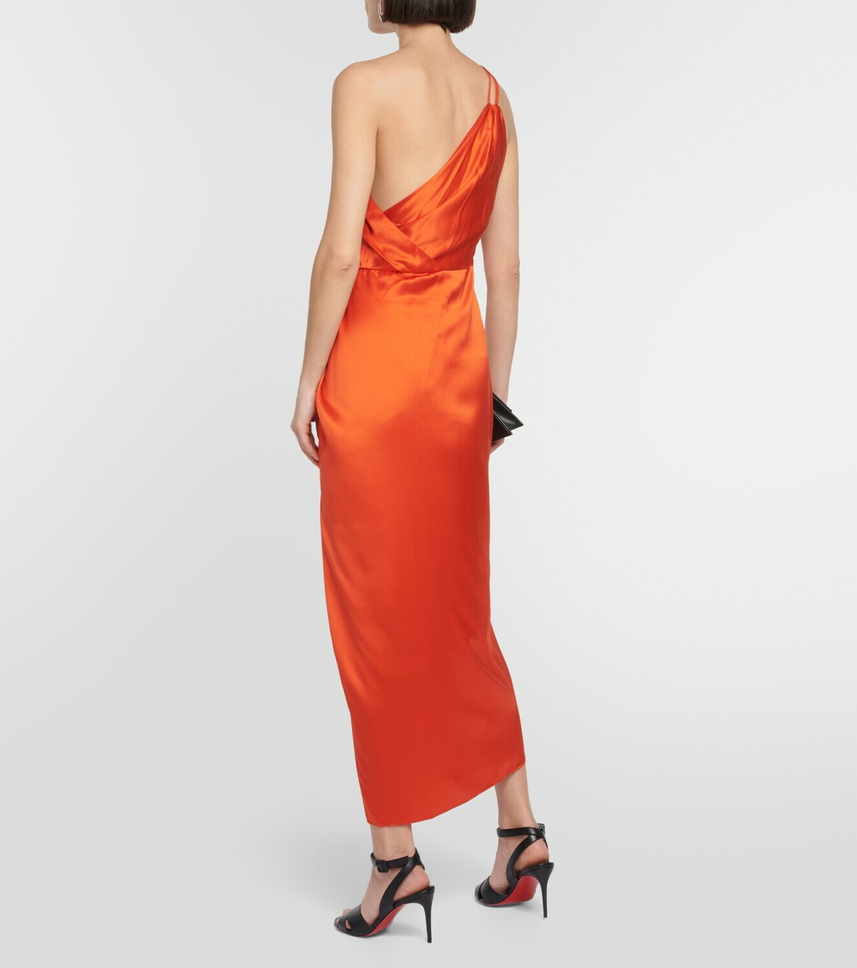 The Sei One-Shoulder Cutout Silk Midi Dress for Women