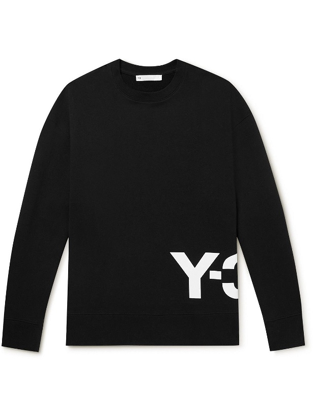 Photo: Y-3 - Logo-Print Cotton-Jersey Sweatshirt - Black