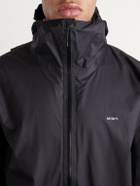 Satisfy - Rain Fly Hooded Logo-Printed PERTEX® Shield Air Jacket - Black