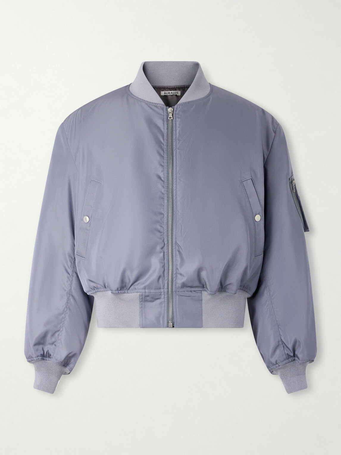 Auralee - Silk-Twill Bomber Jacket - Blue