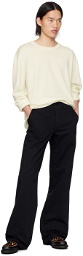 Husbands Navy Wide High-Waisted Trousers