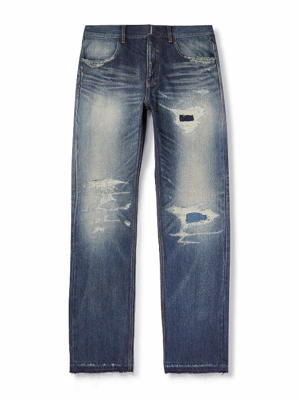 Photo: Givenchy - Straight-Leg Distressed Jeans - Blue