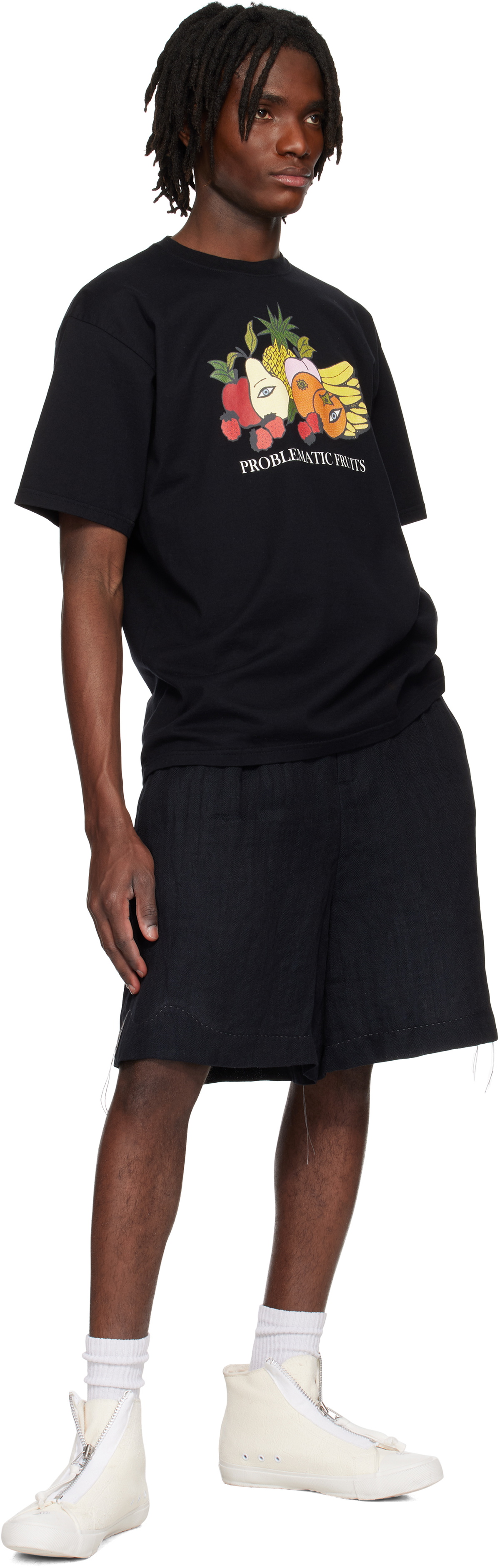 Professor.E Black Pleated Shorts