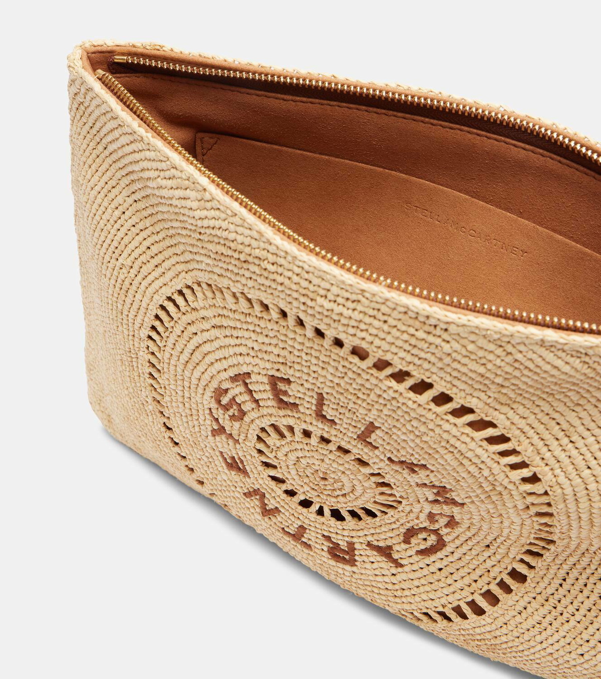 Stella McCartney Logo raffia clutch