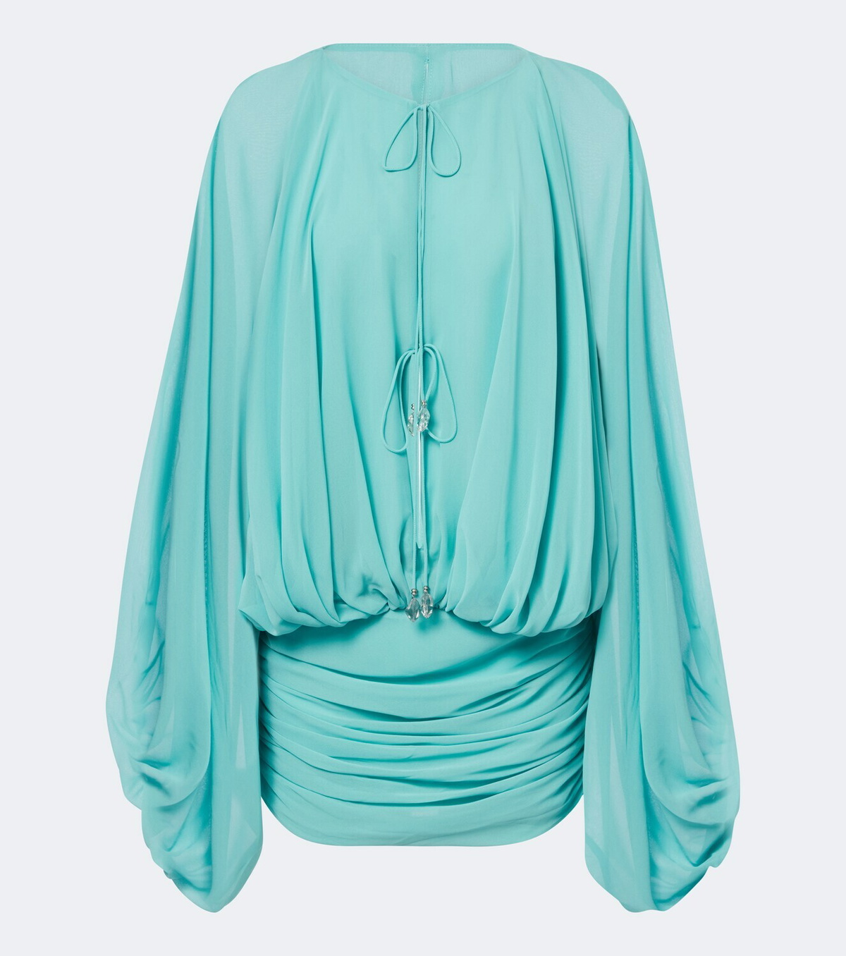 De La Vali Eulalia gathered chiffon minidress