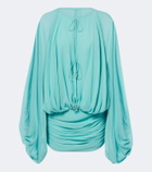 De La Vali Eulalia gathered chiffon minidress
