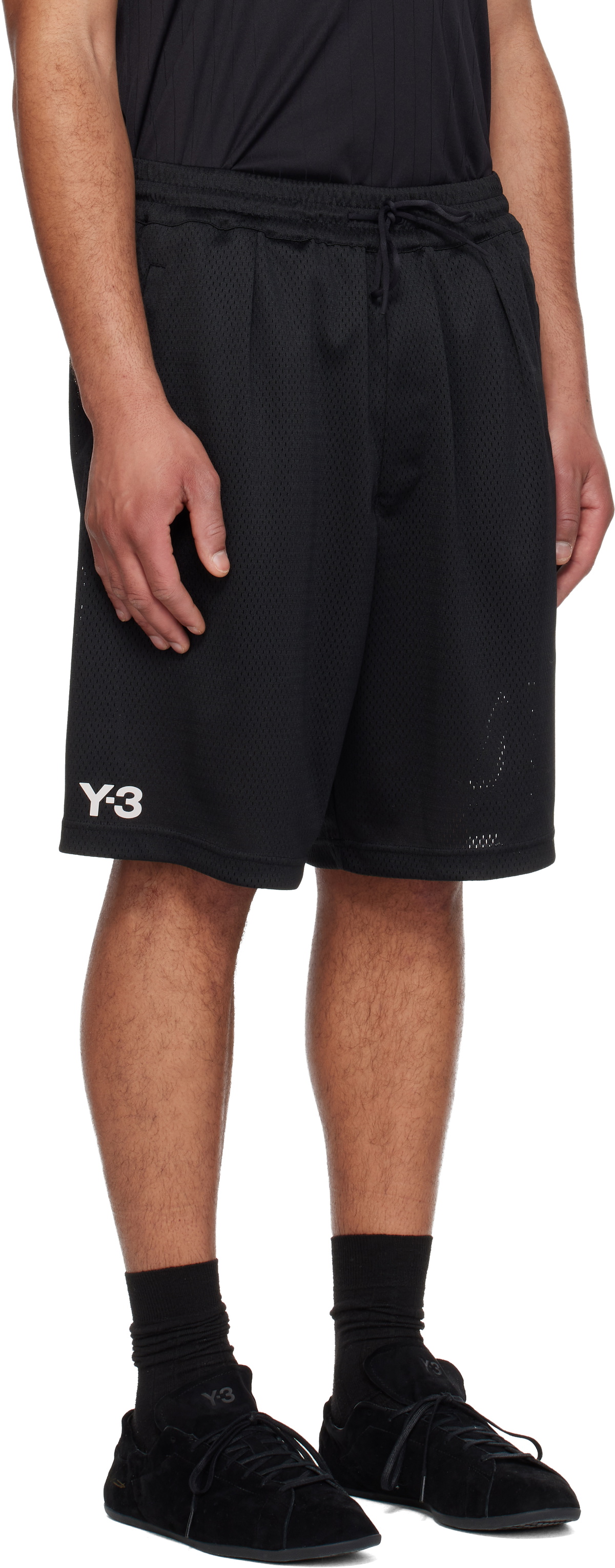 Y-3 Black Mesh Shorts