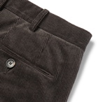 Ermenegildo Zegna - Dark-Grey Slim-Fit Cotton-Blend Corduroy Trousers - Gray