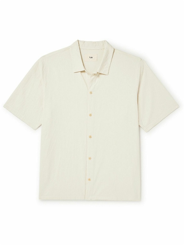 Photo: Folk - Gabe Crinkled-Cotton Shirt - Neutrals