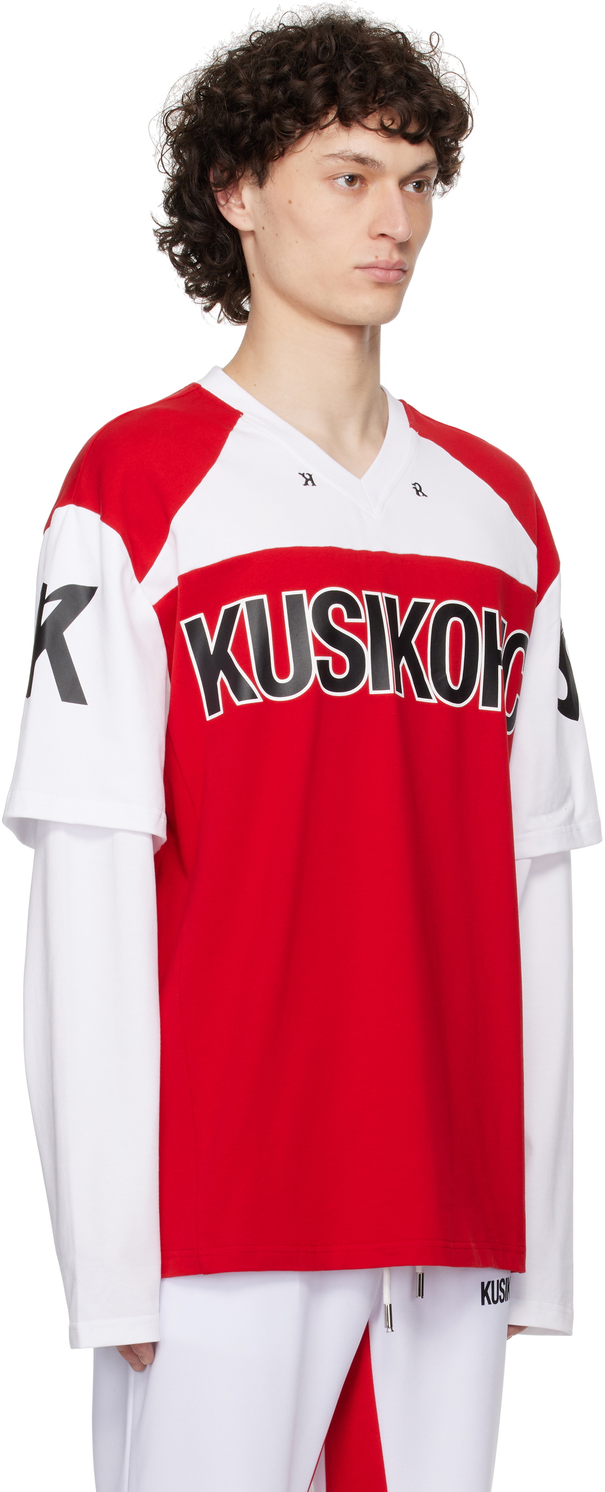 KUSIKOHC Red & White Baseball Long Sleeve T-shirt