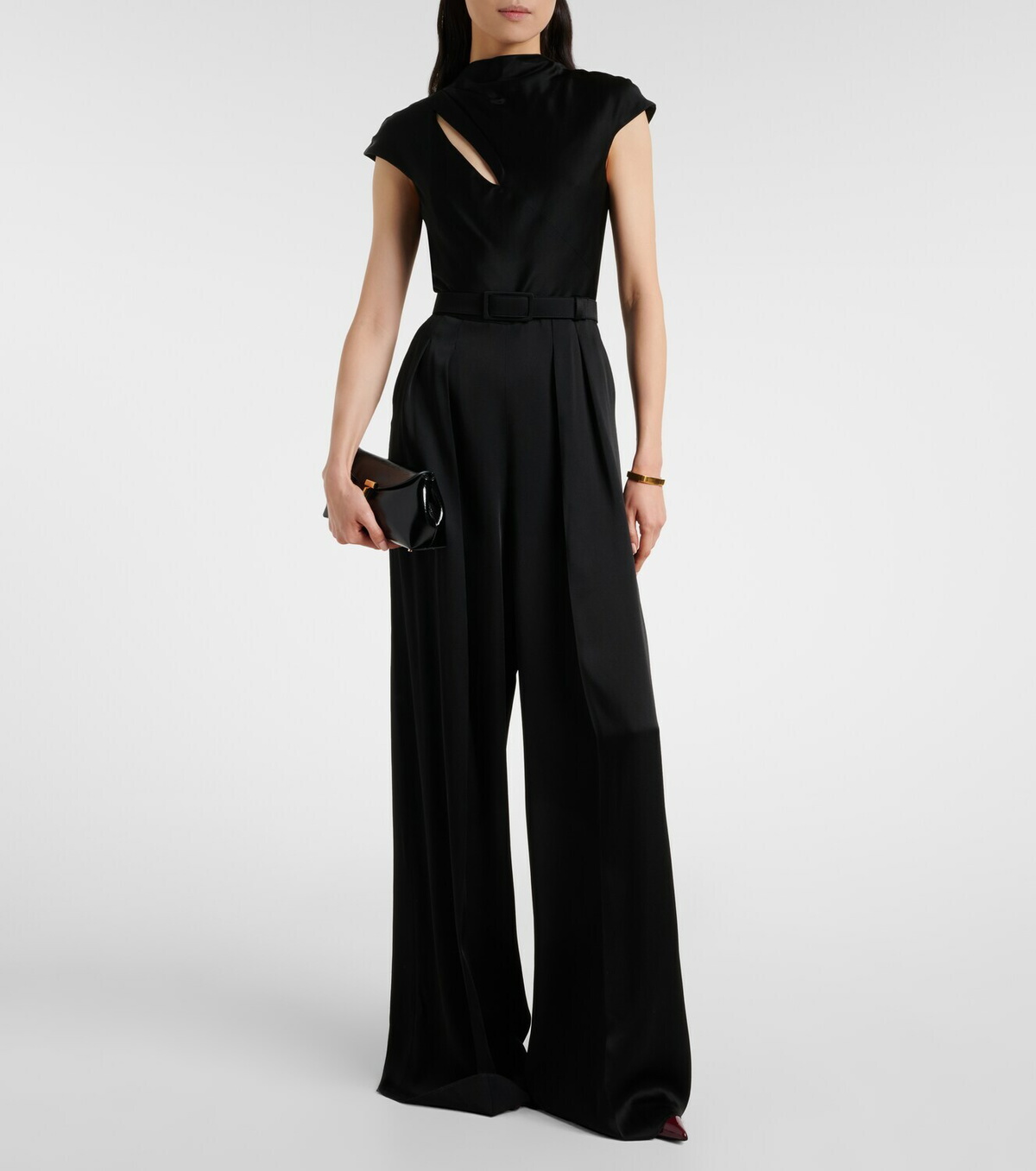 Max Mara Msevespa cutout satin jumpsuit