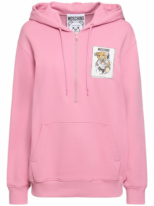 Photo: MOSCHINO Cotton Jersey Hooded Sweatshirt