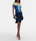 Rabanne Printed ruffled minidress