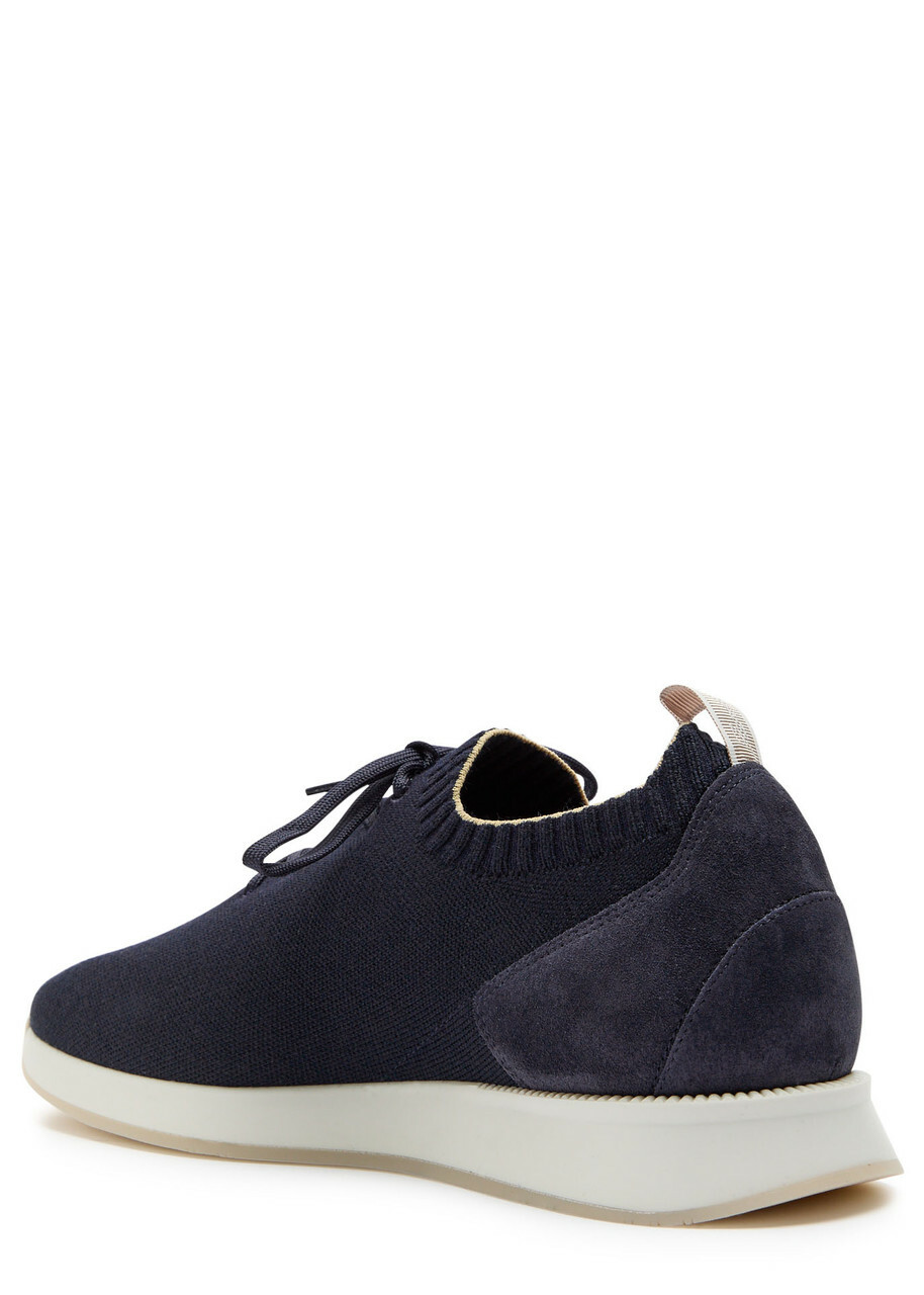 Aurélien Colour-blocked Knit Sneakers Navy