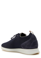 Aurélien Colour-blocked Knit Sneakers Navy