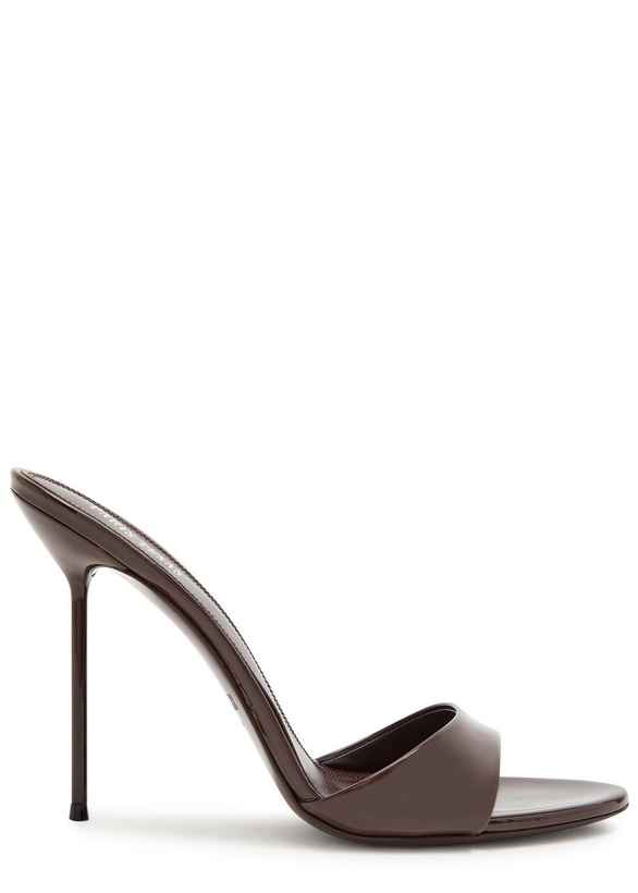 Photo: Paris Texas Lidia 105 Patent Leather Mules Brown