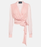Costarellos Belt-detail silk blouse
