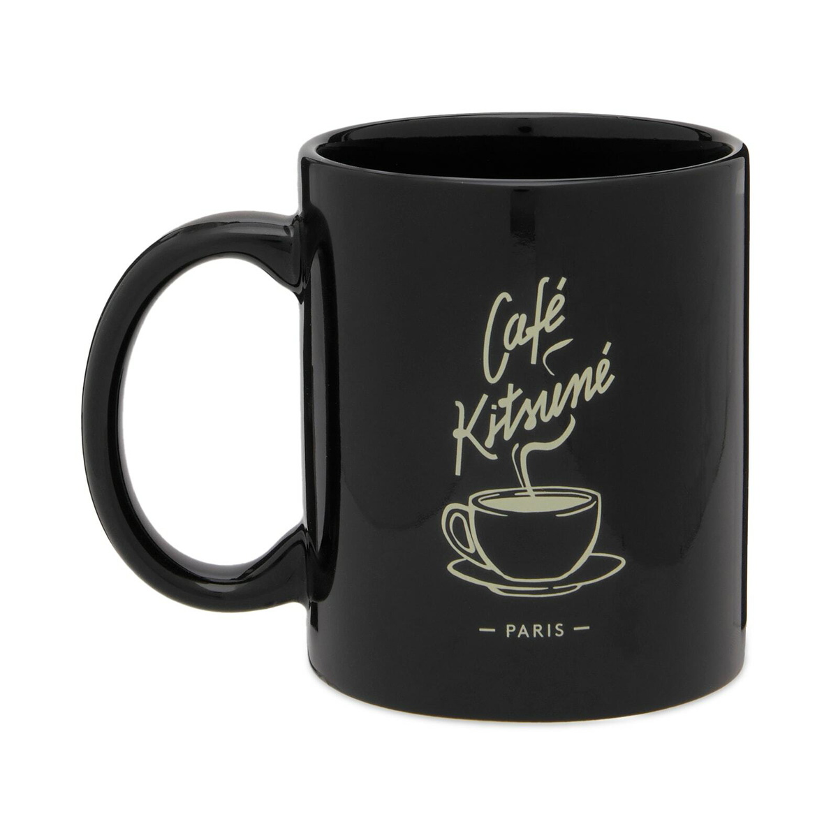 Maison Kitsuné Men's Café Kitsuné Coffee Cup Hoodie in Black