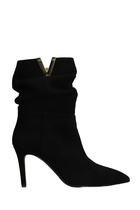 Via Roma 15 High Heels Ankle Boots In Black Suede