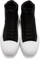 Alexander McQueen Black Deck Plimsoll High Top Sneakers
