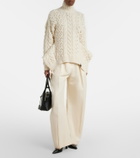 Stella McCartney Cable-knit draped wool turtleneck sweater